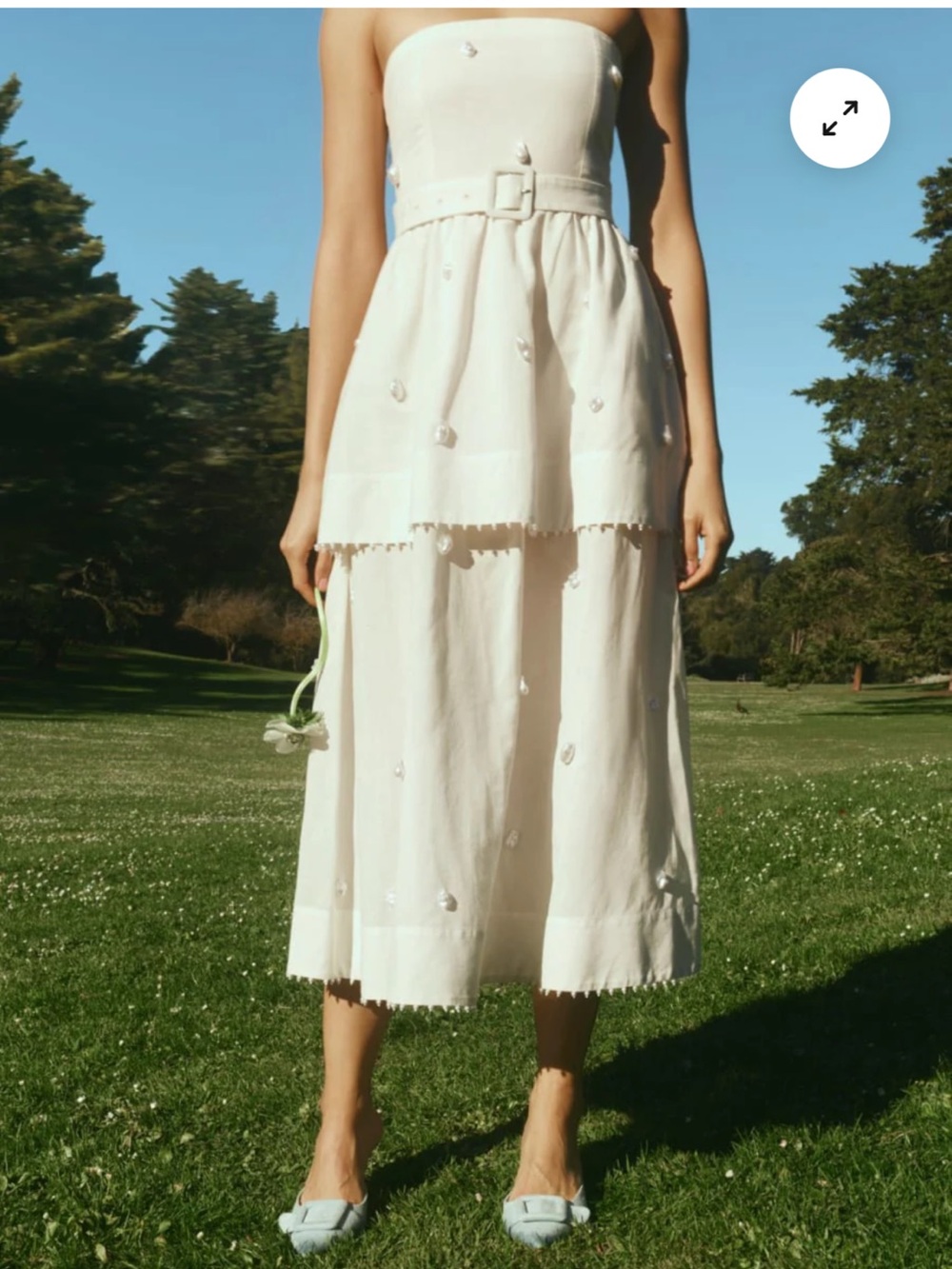 Eddy Aesthetic Pearl Embellished Daisy Dress